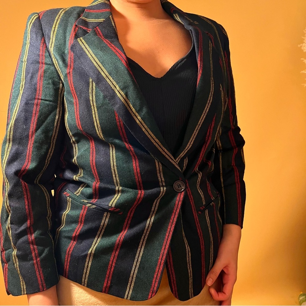 Anna Alfieri Striped Vintage Blazer